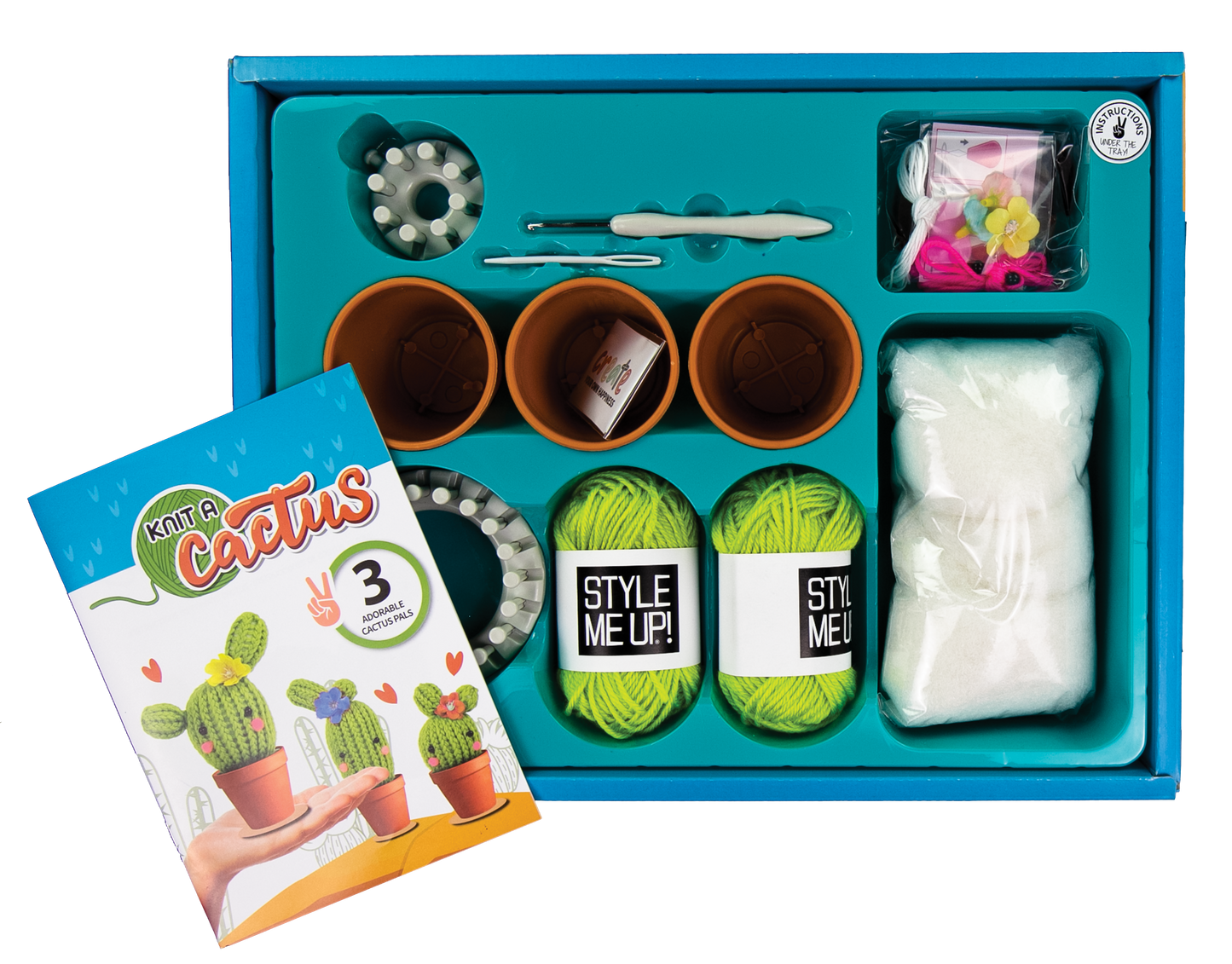 Style Me Up Knit a Cactus: Trendy Arts & Craft Kit for Kids