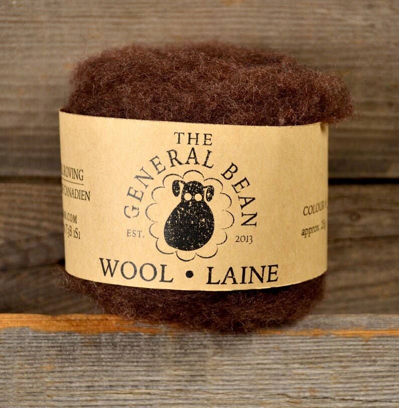 Needle Felting- Wool 25 grams- Brown Roving - The Yarn Geek