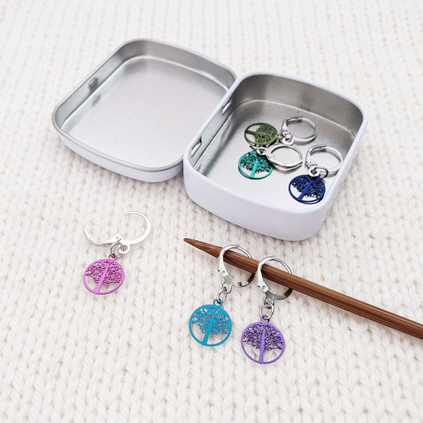 Tree of Life Locking Stitch Markers - Set of 6