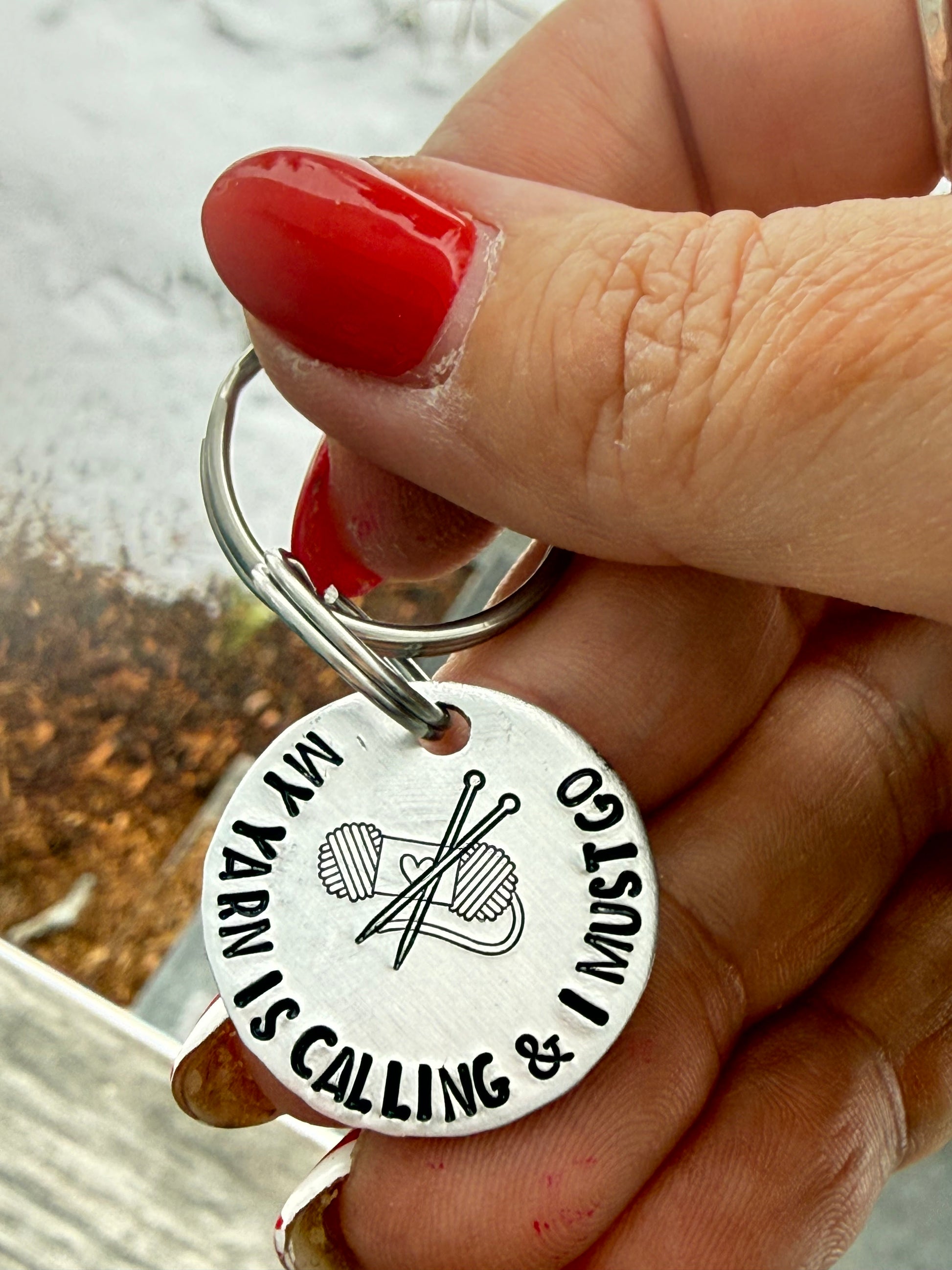 My Yarn is Calling Keychain - The Yarn Geek