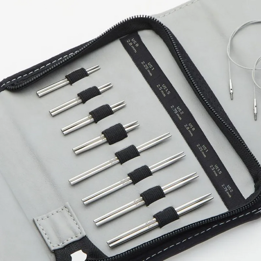 KnitPro Stelo Petite Mini Set 2" & 3" Stainless Steel Interchangeable Needles