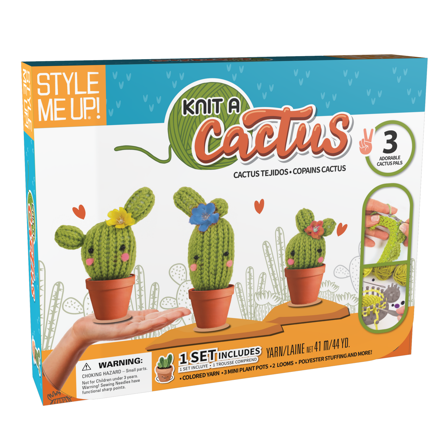 Style Me Up Knit a Cactus: Trendy Arts & Craft Kit for Kids