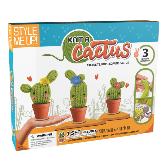 Style Me Up Knit a Cactus: Trendy Arts & Craft Kit for Kids