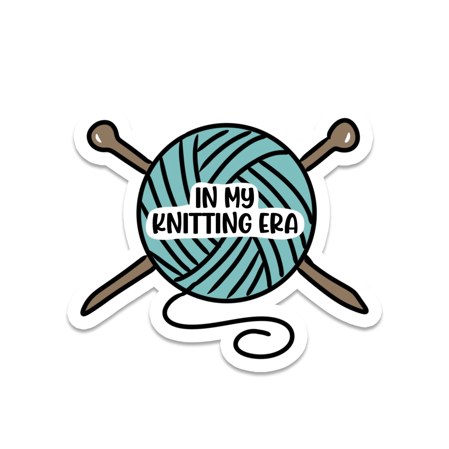 In My Knitting Era | Crafting | Waterproof Sticker | 2.5"