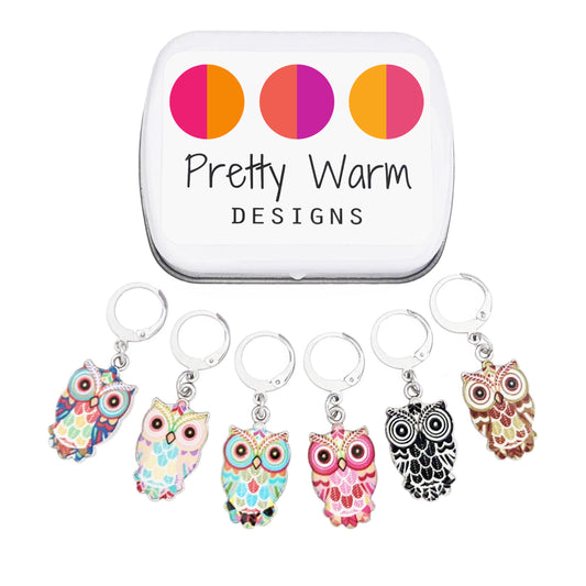 Owl Locking Stitch Markers - Set of 6