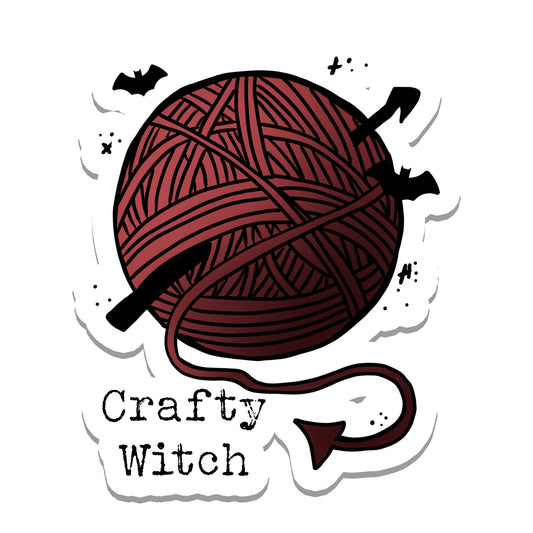 Crochet | Knitting | Witch | Waterproof Sticker | 3"