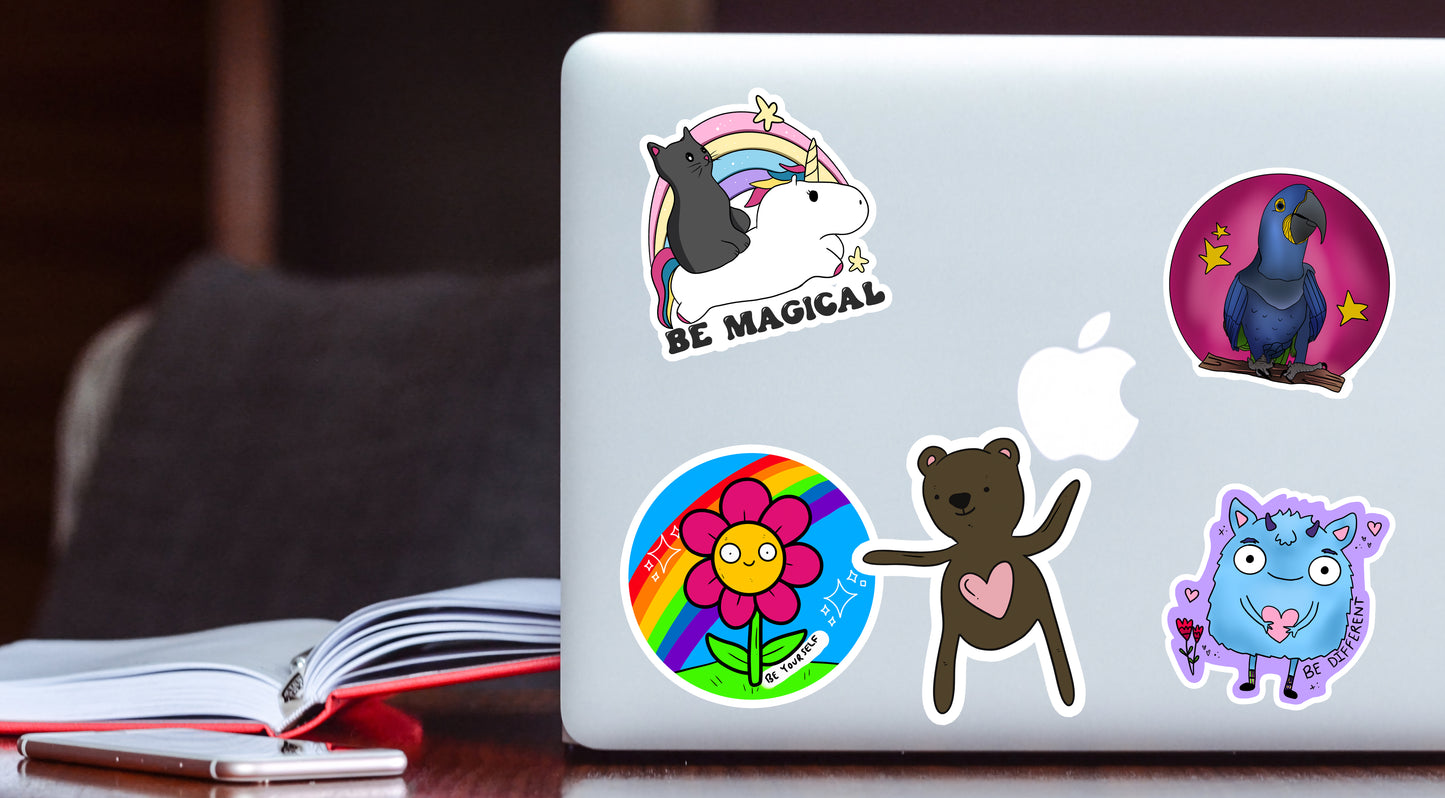 Cute Alpaca Rainbow Vinyl Decal – Waterproof Sticker Fun!