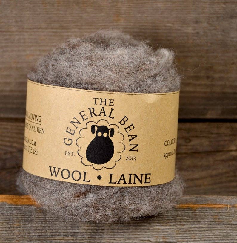 Needle Felting Wool-- Dark Grey Local Wool- Roving