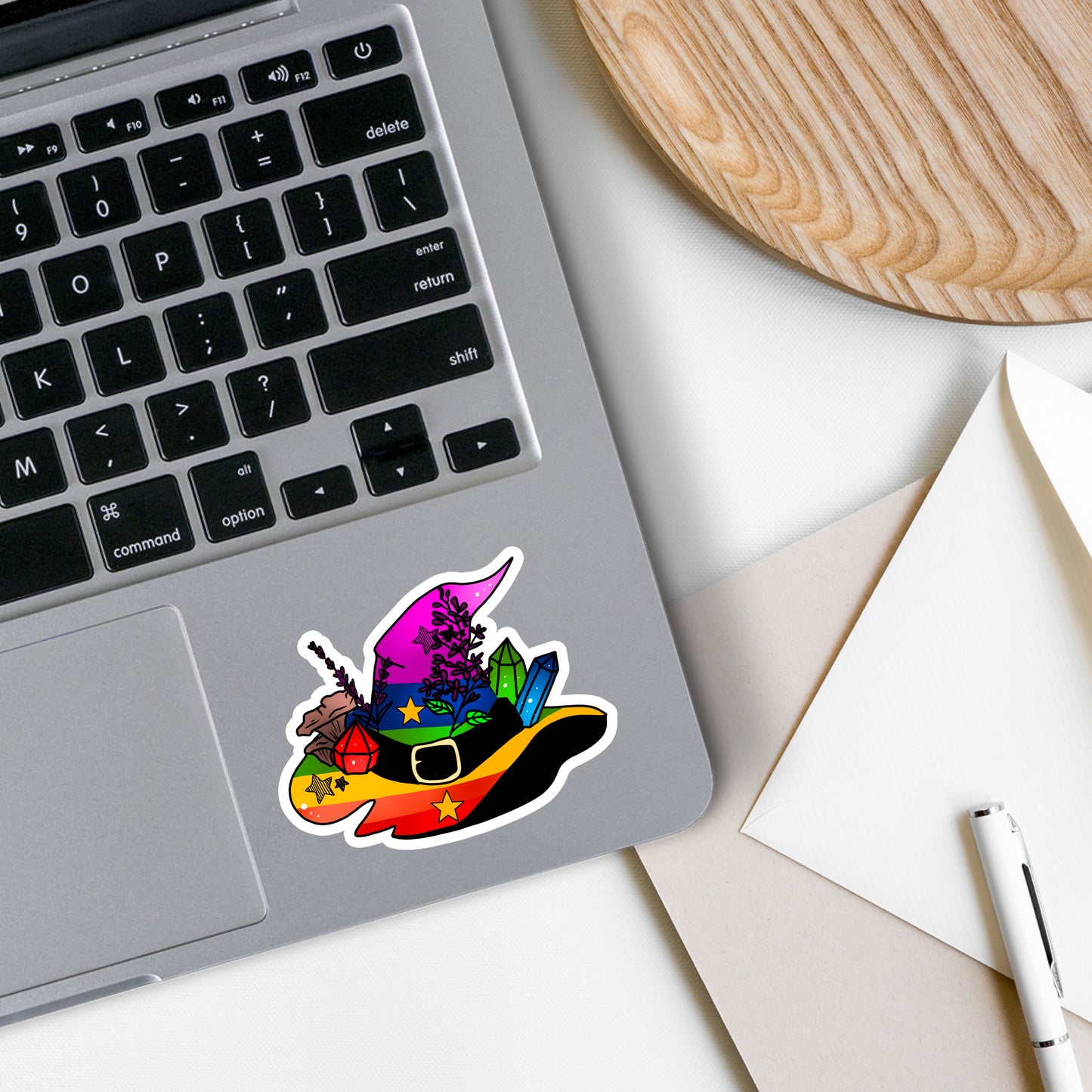 Rainbow Pride Flag | Witch | Waterproof Sticker | 3"