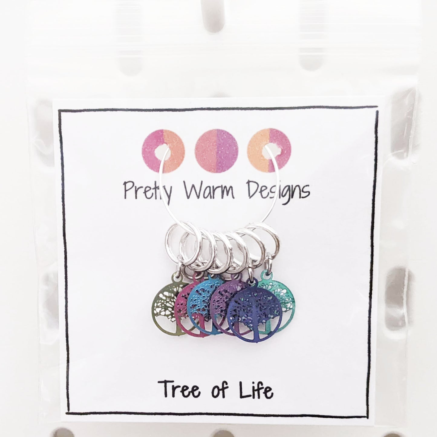 Tree of Life Stitch Markers - Set of 6