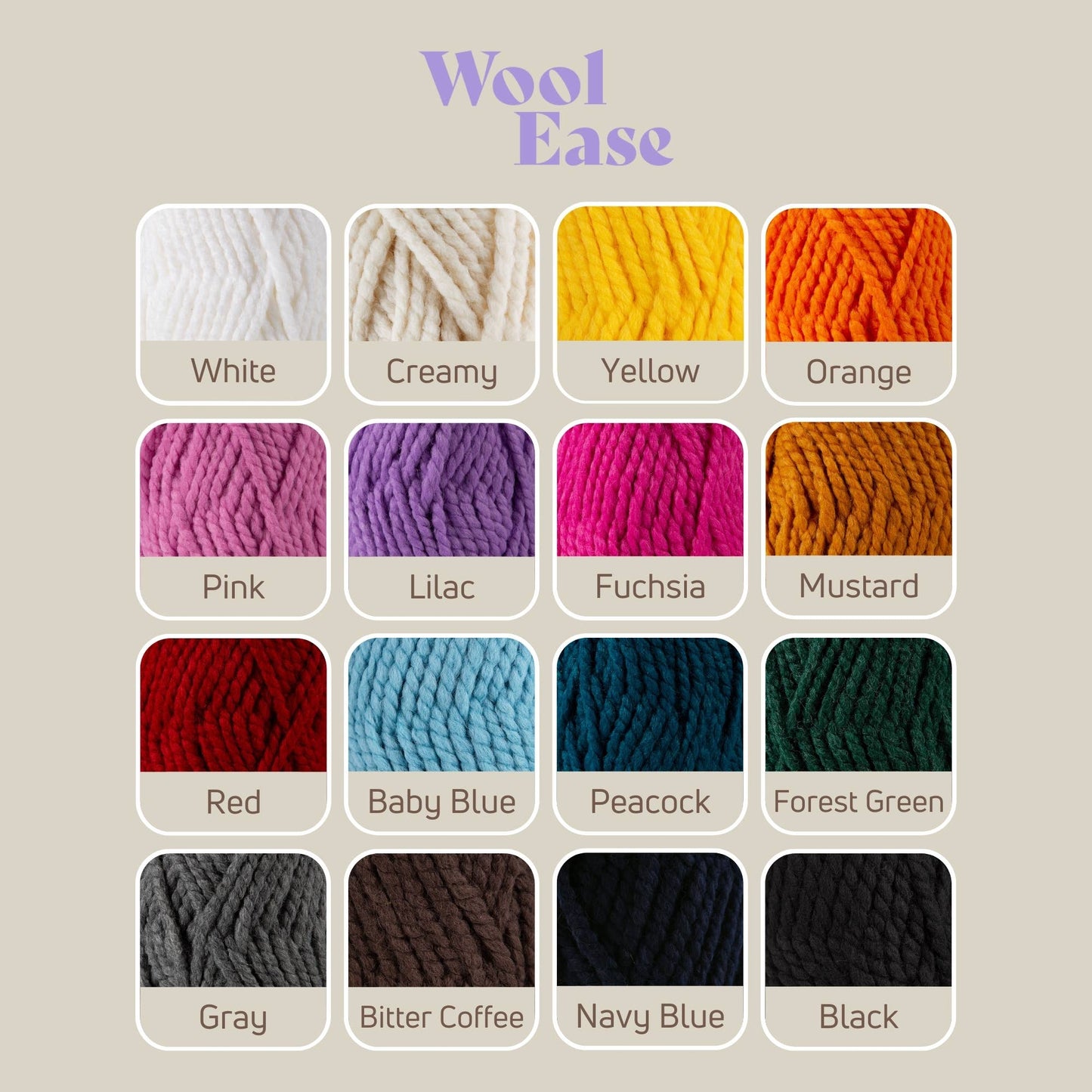 Sensy Wool Ease Yarn, 3.5 oz, 66 Yards, Gauge 6 Super Bulky