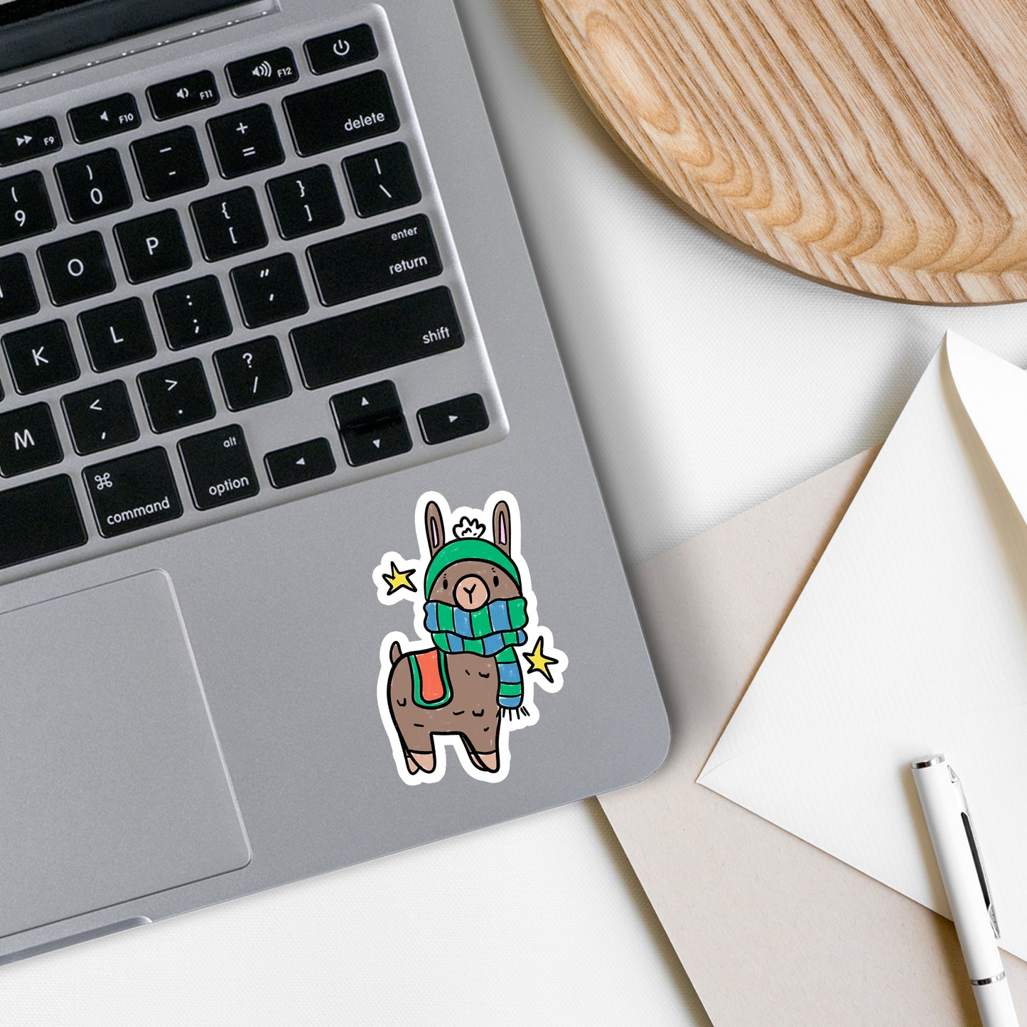 Winter Alpaca | Animal | Waterproof Vinyl Sticker | 3"