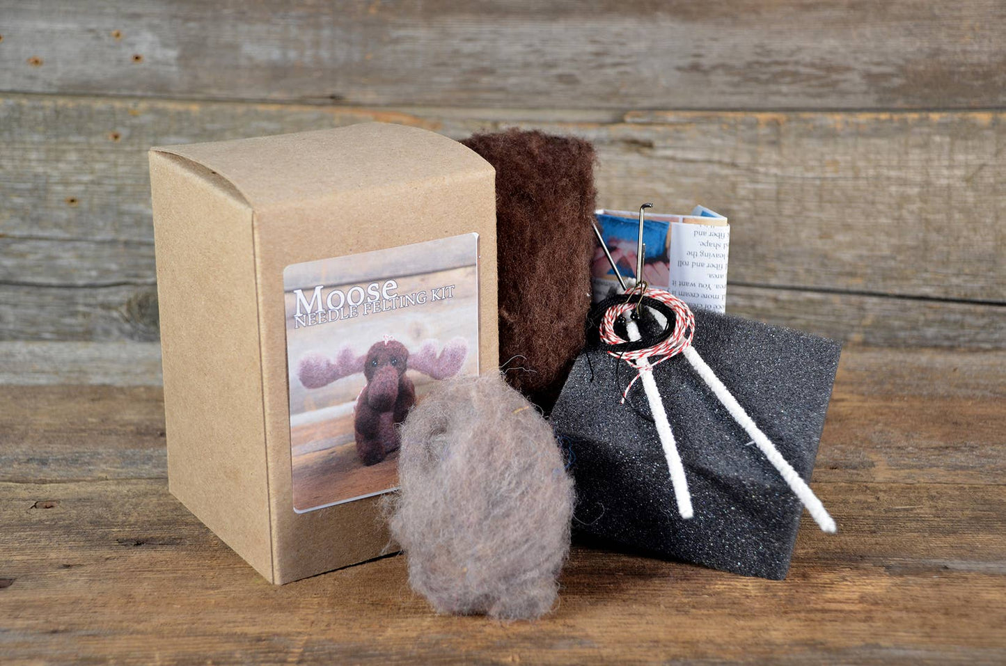 Needle Felting Kit- Moose Ornament- Animal