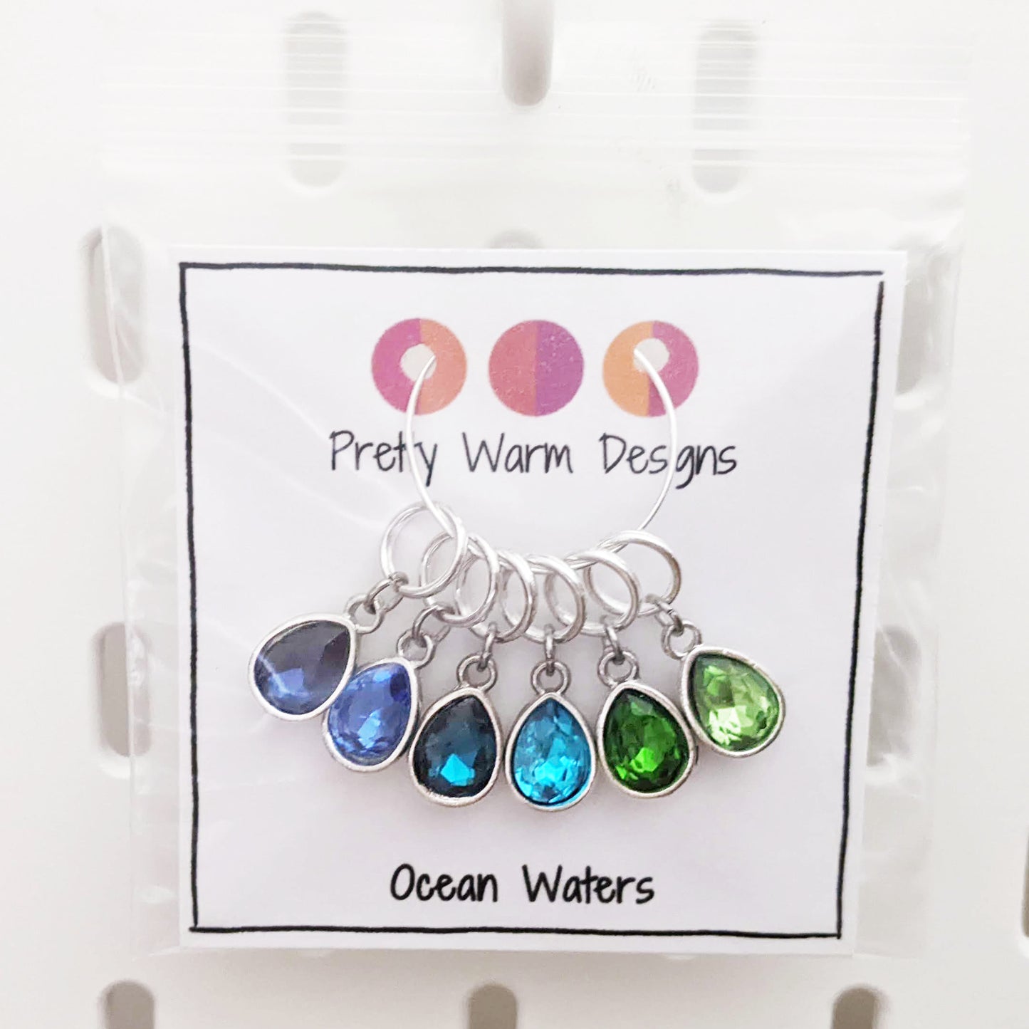 Ocean Waters Stitch Markers - Set of 6