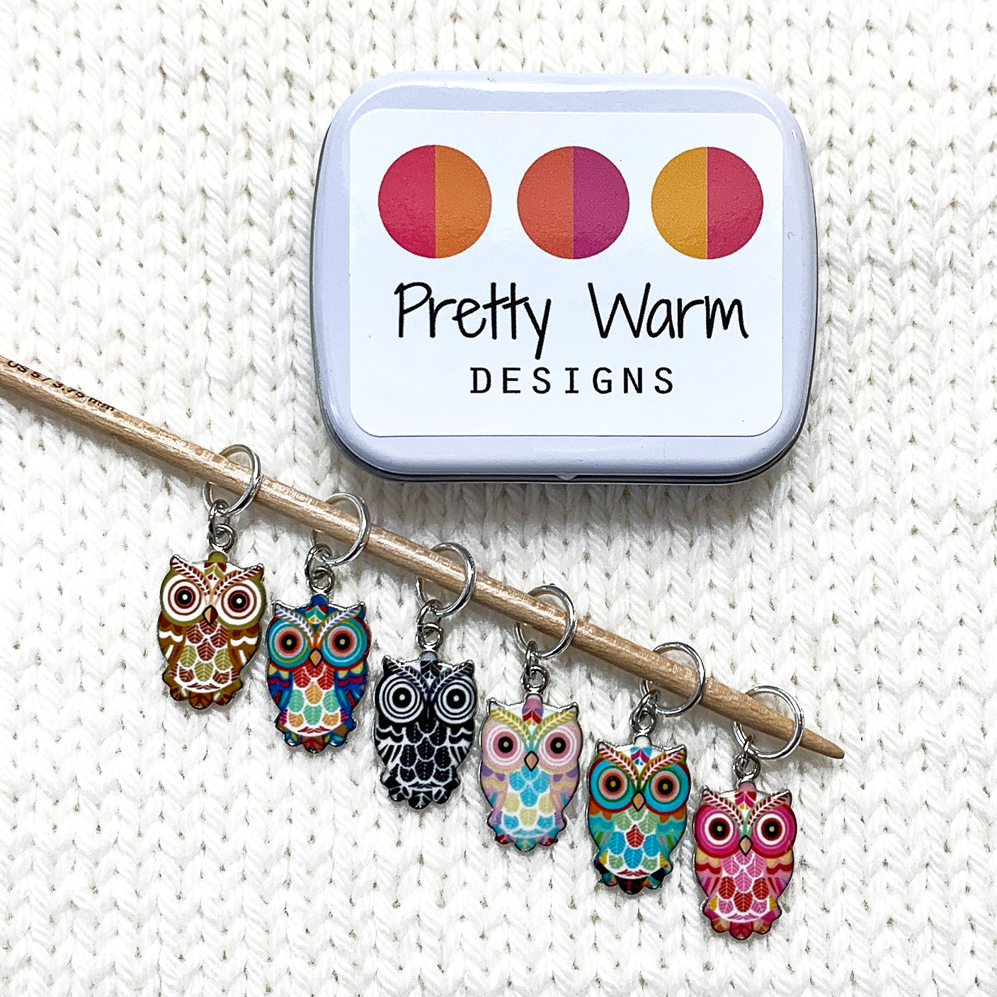 Owl Ring Stitch Markers - Set of 6