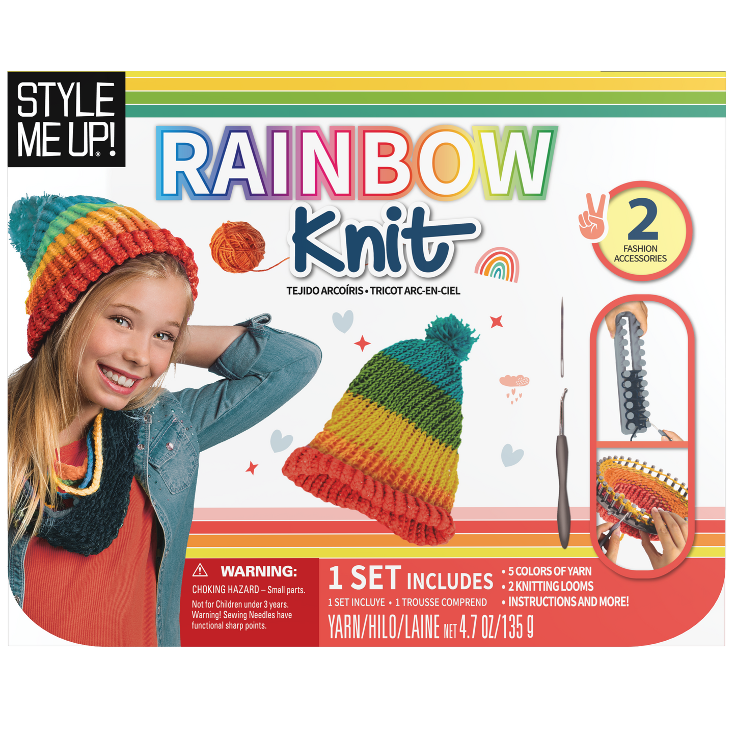 Style Me Up Rainbow Knitting: Trendy Arts & Craft Kit