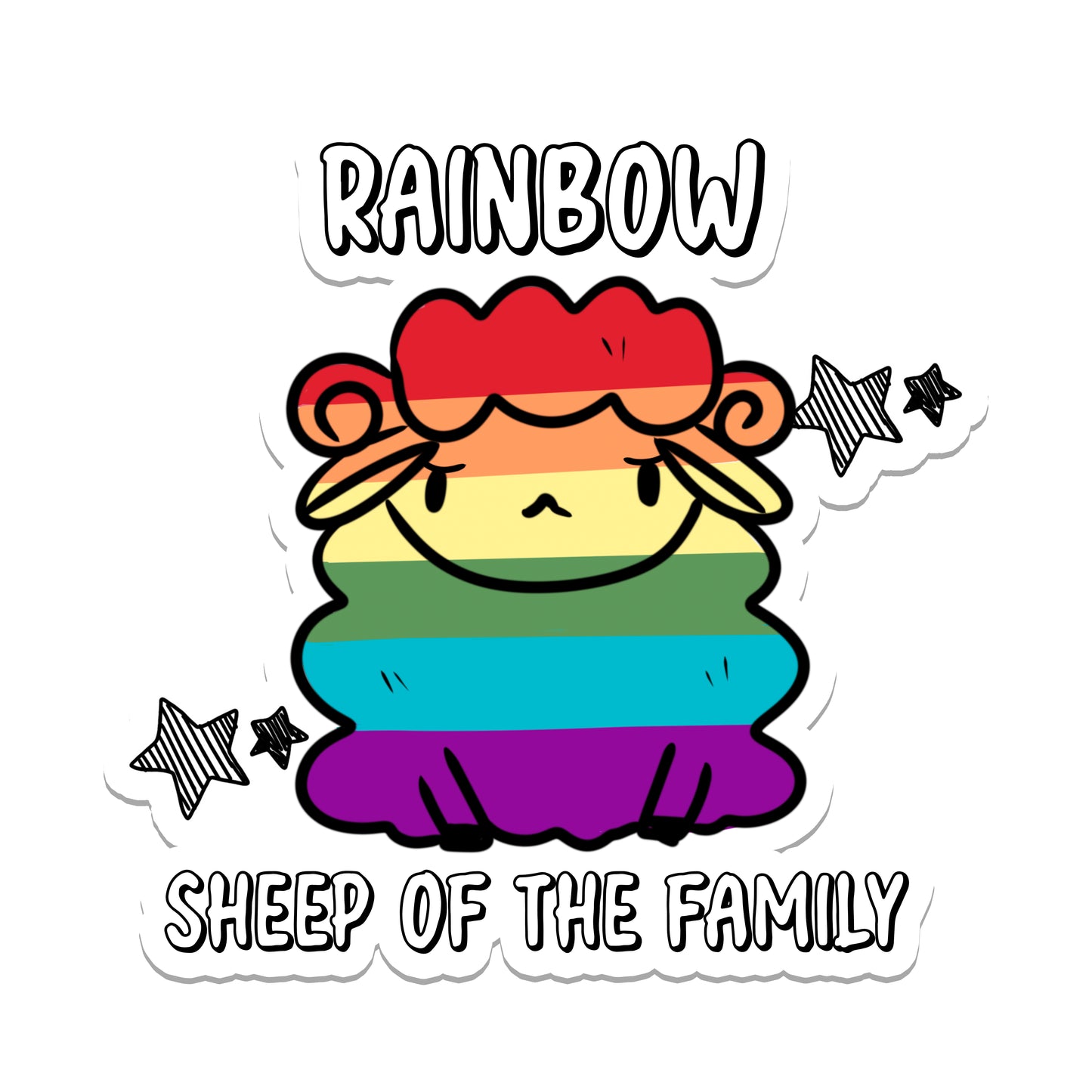 Rainbow Sheep | LGBTQ | Pride | Waterproof Sticker | 2.5"