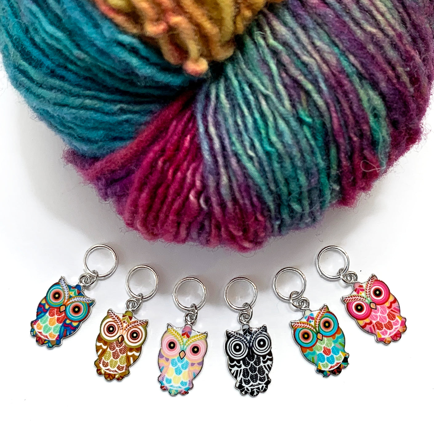 Owl Ring Stitch Markers - Set of 6