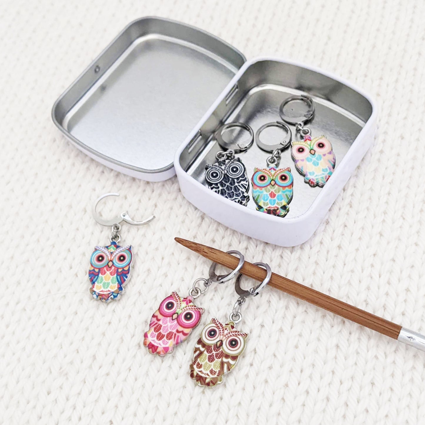 Owl Locking Stitch Markers - Set of 6