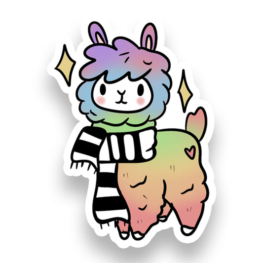 Cute Alpaca Rainbow Vinyl Decal – Waterproof Sticker Fun!