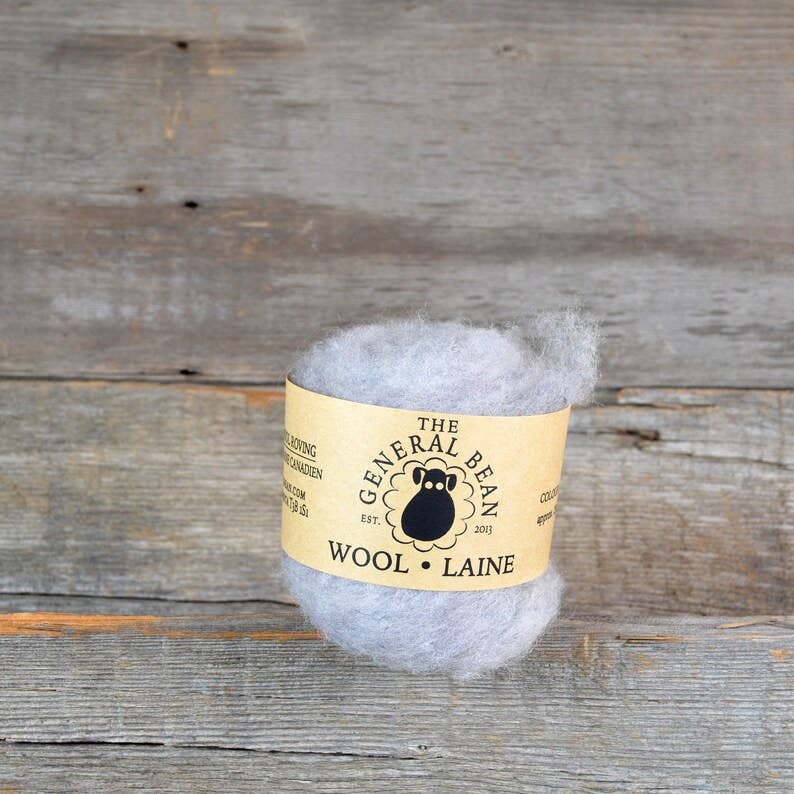 Needle Felting Wool- Dyed Light Grey Local Wool - The Yarn Geek