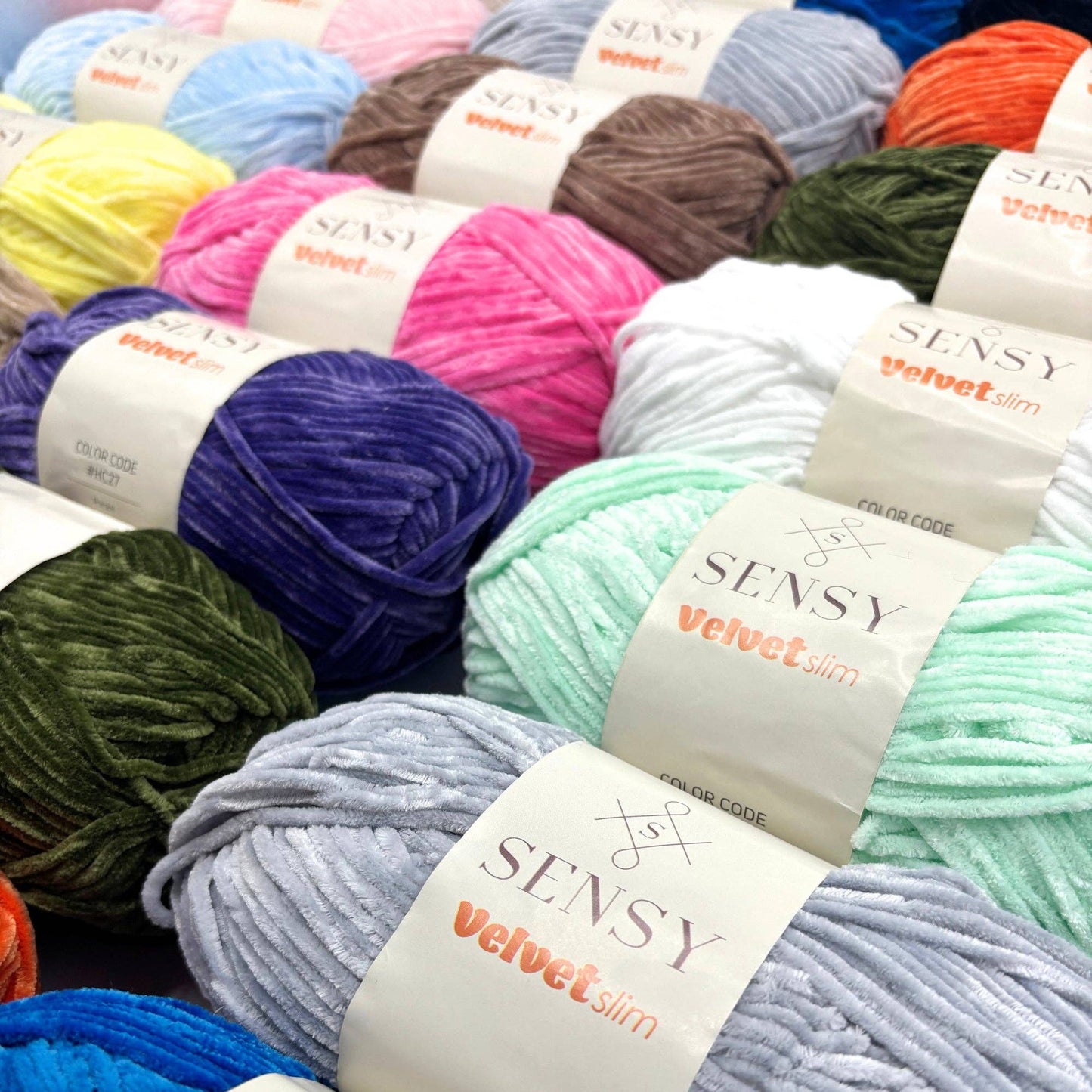 Sensy Velvet Slim Yarn, Amigurumi Yarn, 3.5 oz, 218 Yards, Gauge 3 Light: Orange