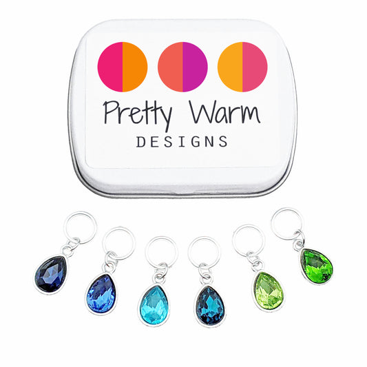Ocean Waters Stitch Markers - Set of 6