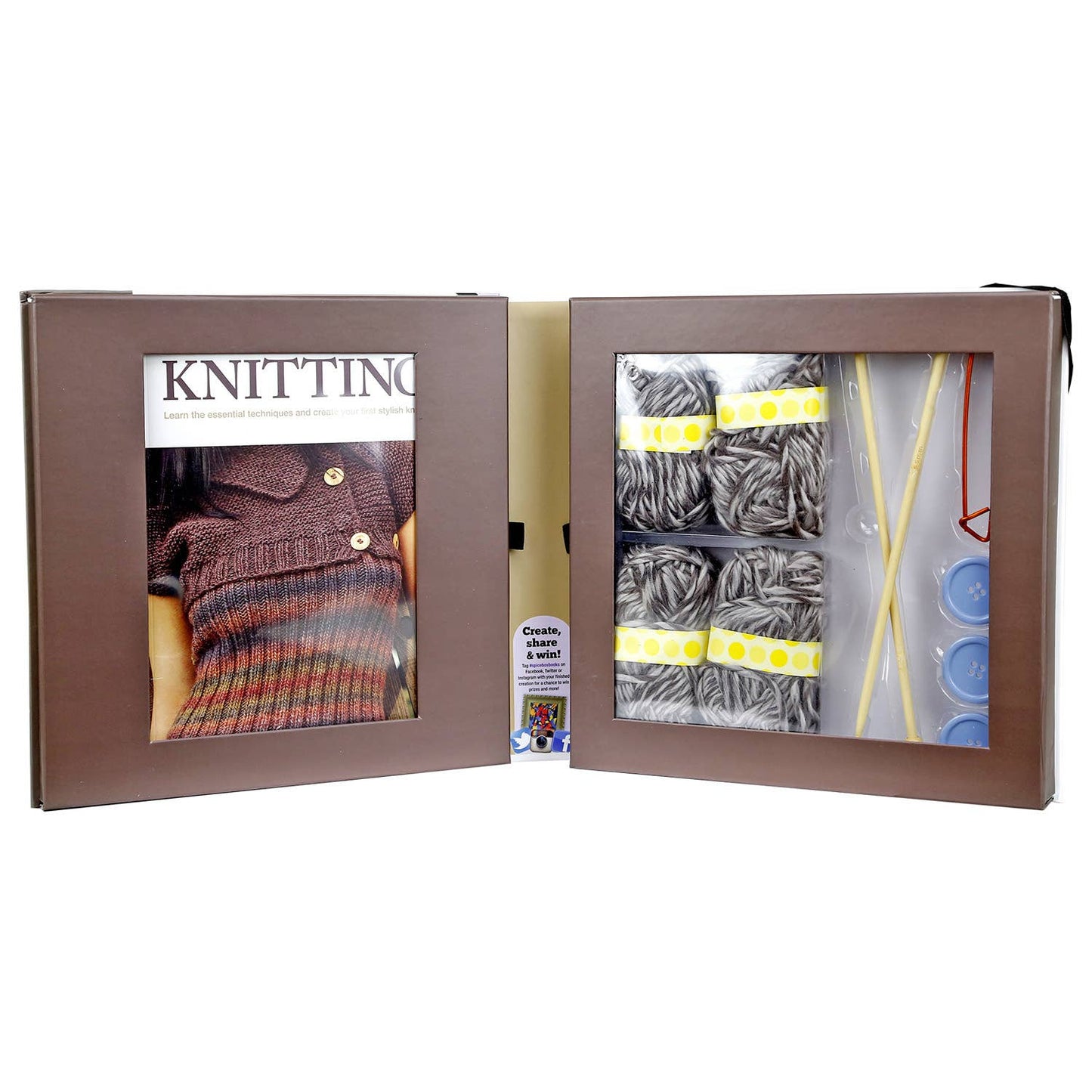 Gift Box Introduction To Knitting Guidebook & Complete Set
