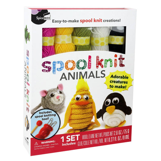 Make & Play Spool Knit Animals Project Book & Craft Set