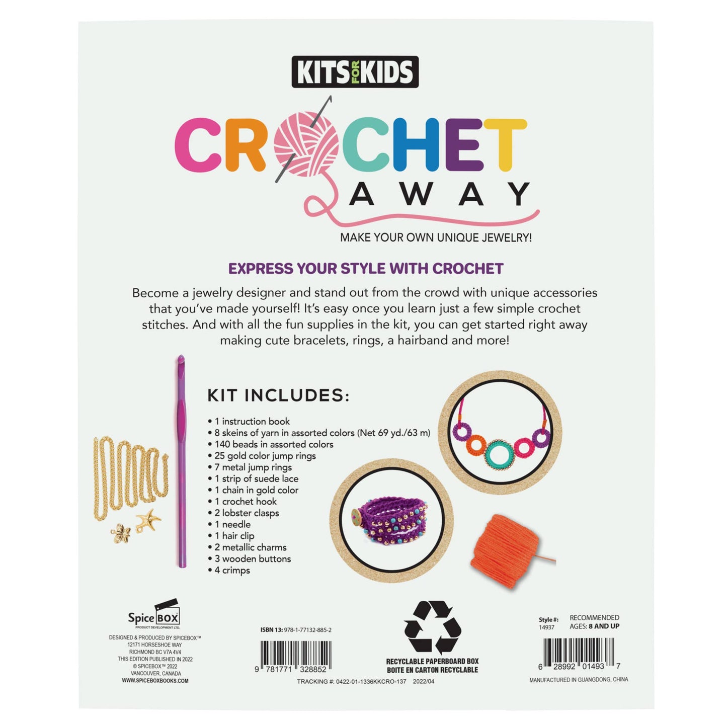 Kits for Kids Crochet Away Guidebook & Complete Craft Kit