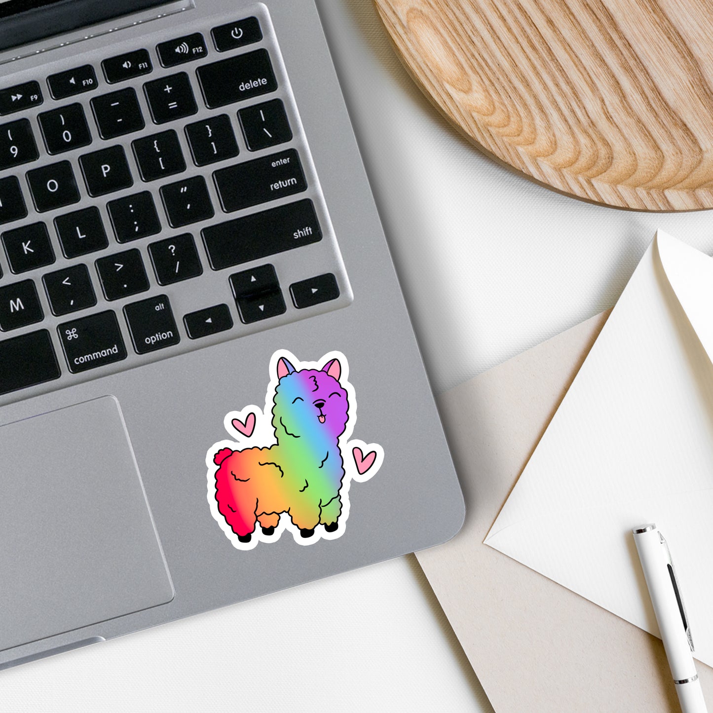 Rainbow Llama | Alpaca | Waterproof Vinyl Sticker | 2.5"