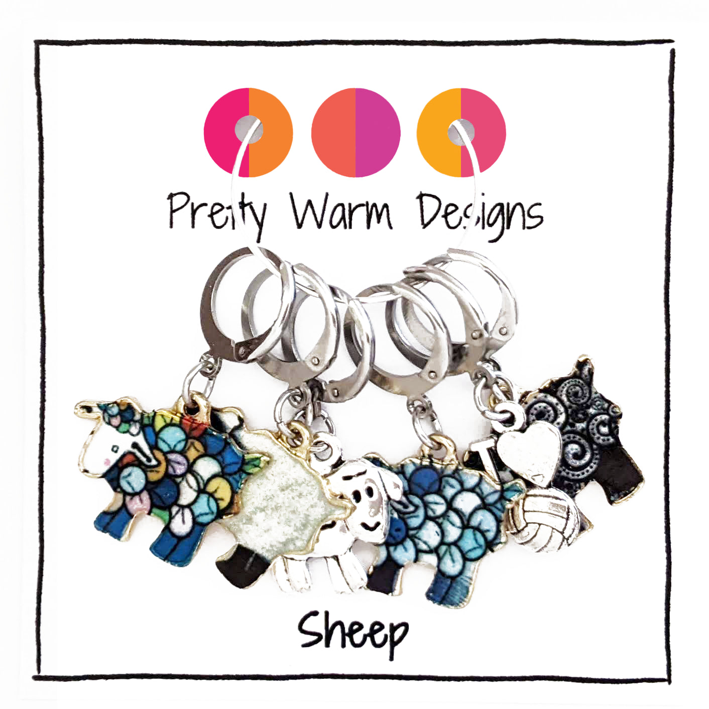 Sheep Locking Stitch Markers - Set of 6