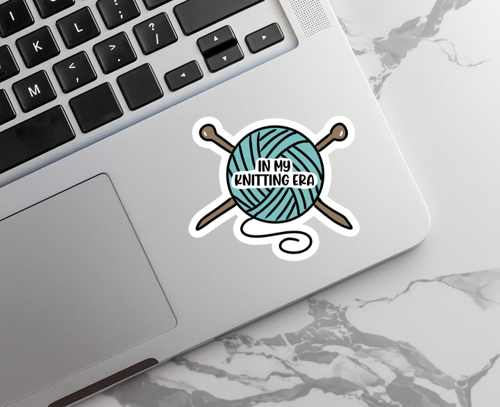In My Knitting Era | Crafting | Waterproof Sticker | 2.5"