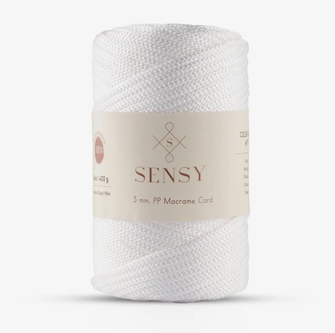Sensy Premium 5mm - 104 Yards 100% Polyester Macrame Yarn - $25.97 - The Yarn Geek