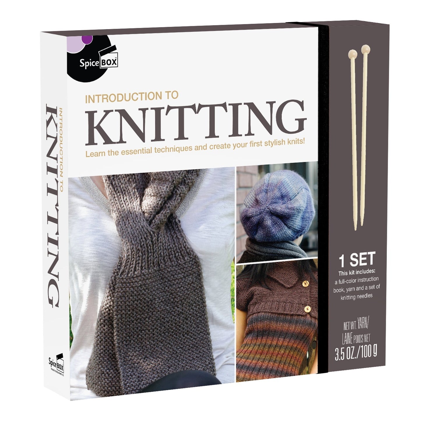 Gift Box Introduction To Knitting Guidebook & Complete Set