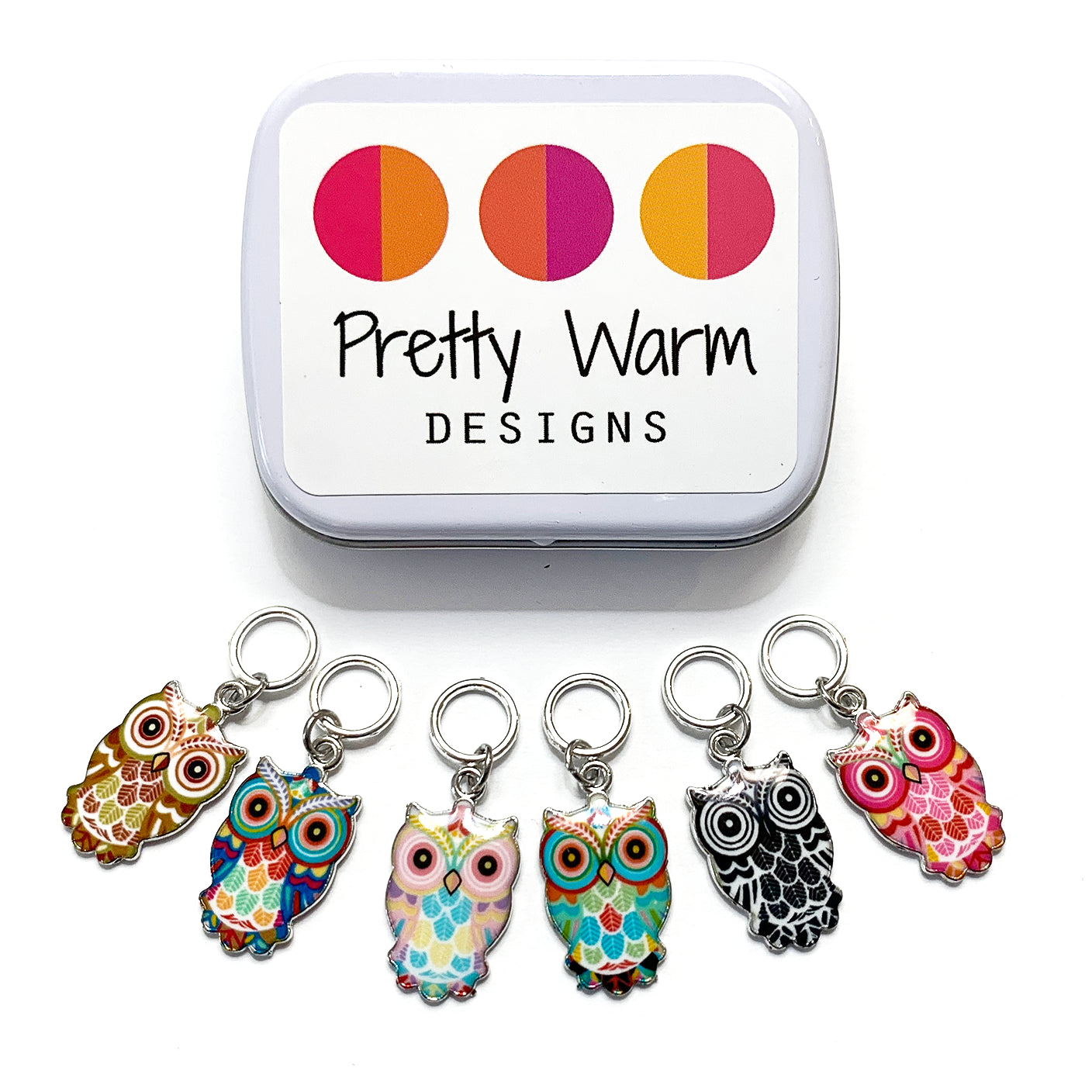 Owl Ring Stitch Markers - Set of 6