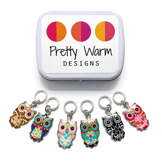 Owl Ring Stitch Markers - Set of 6