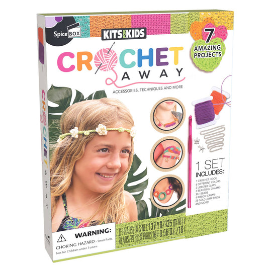 Kits for Kids Crochet Away Guidebook & Complete Craft Kit